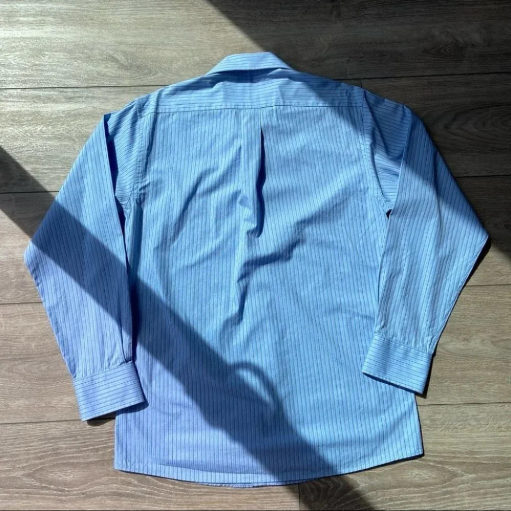 Michael Kors Blue Striped Button Down Dress Shirt - Picture 9 of 14